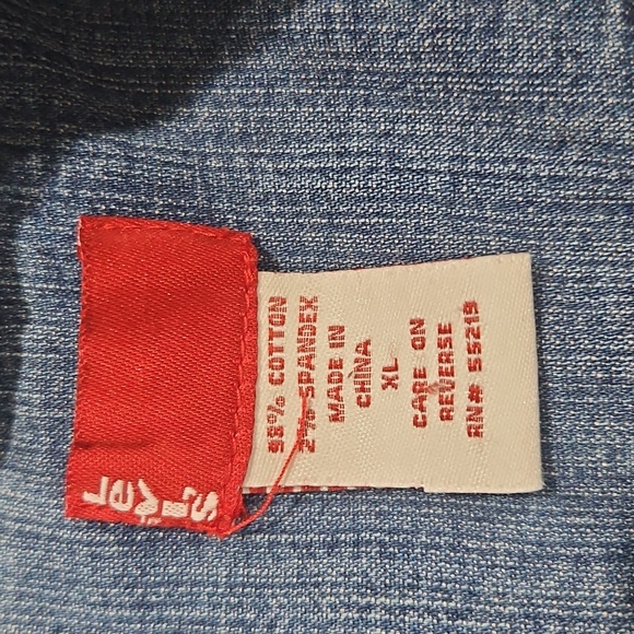 Levi’s Short Sleeve Denim Pearl Snap button down Shirt size XL - Picture 4 of 6